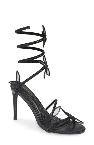 Azalea Wang Dancy Ankle Wrap Sandal In Black