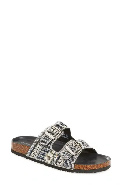 Azalea Wang Romilly Flatform Slide Sandal In Black