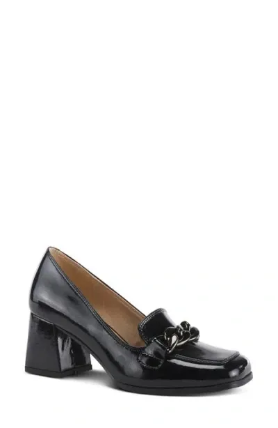 Azura By Spring Step Luzish Square Toe Pump In Black Patent