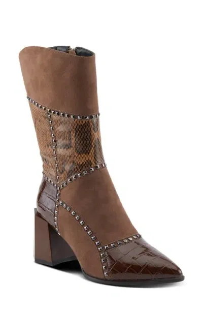 Azura By Spring Step Zayrina Pointed Toe Boot In Brown