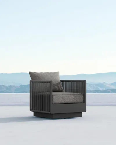 Azzurro Living Porto Swivel Club Chair With Polar Cushion In Charcoal