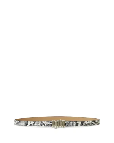 B-low The Belt Vesna Mini Python Print Leather Belt In White/black