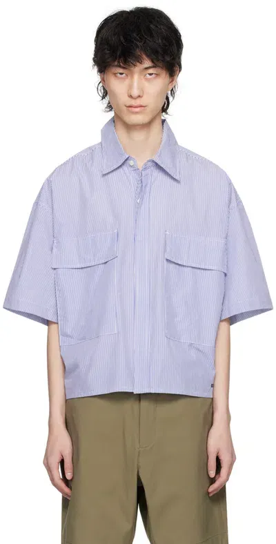 B1archive Blue Striped Shirt In Pinstripe #a0002-2