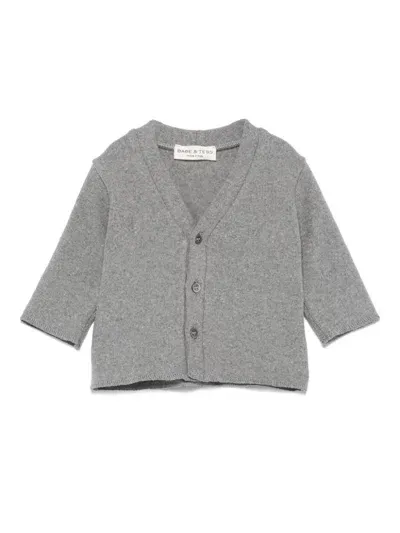 Babe And Tess Babies' Mélange-effect Cardigan In Grey