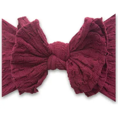 Baby Bling Waffle Knit Headband In Burgundy