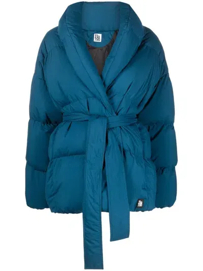 Bacon Belted Puffer Jacket In Blue