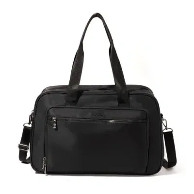 Baggallini Getaway Split Case Duffle Bag In Black Twill