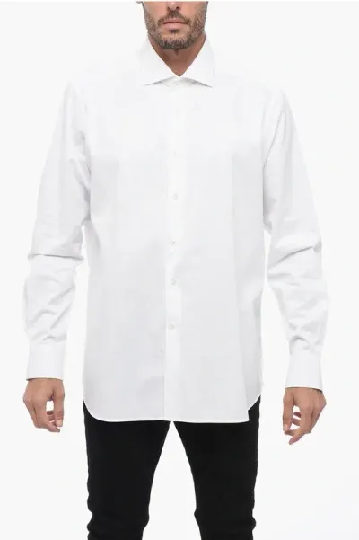 Bagutta Poplin Cotton Shirt With Spread Collar