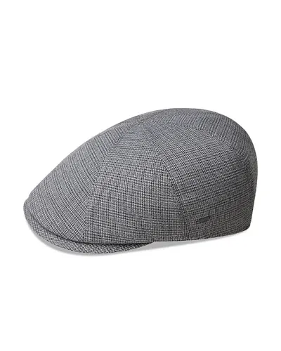 Bailey Of Hollywood Jeth Contoured 8 Panel Cap In Grey Plaid