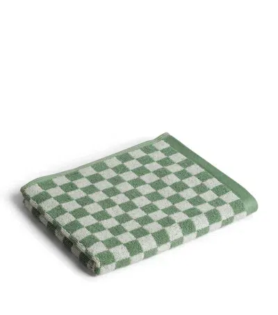 Baina Check Josephine Hand Towel In Green