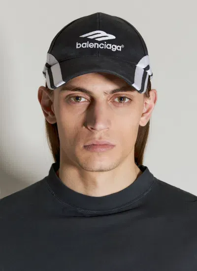 Balenciaga 3b Sports Icon Baseball Cap In Black