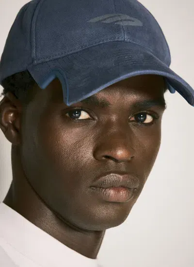 Balenciaga 3b Stencil Baseball Cap In Blue