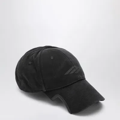 Balenciaga 3b Stencil Black Cotton Baseball Cap