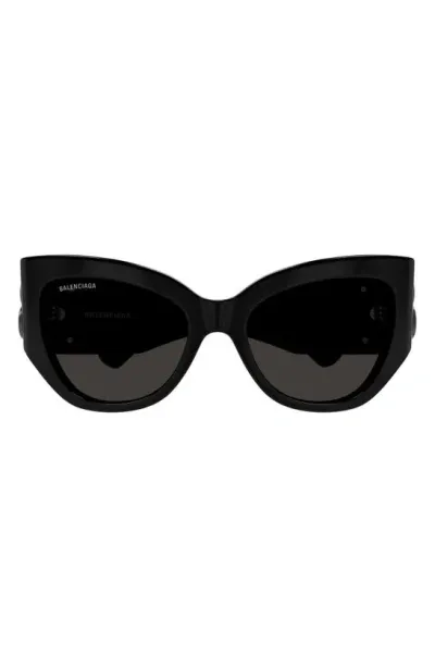 Balenciaga 55mm Butterfly Sunglasses In Black