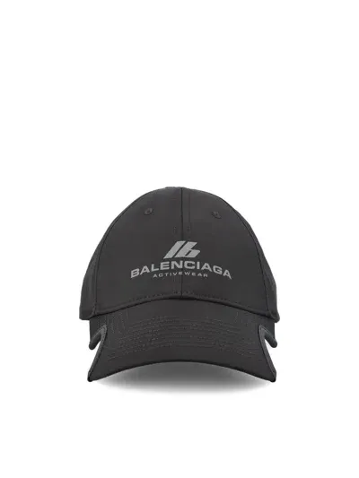 Balenciaga Activewear Logo Printed Cap In Black