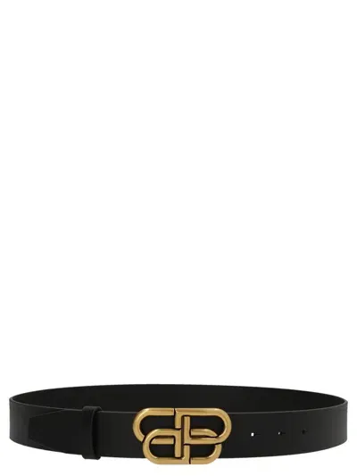 Balenciaga Men 'bb' Belt In Black