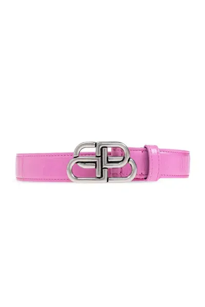 Balenciaga Bb Buckle Belt In Pink