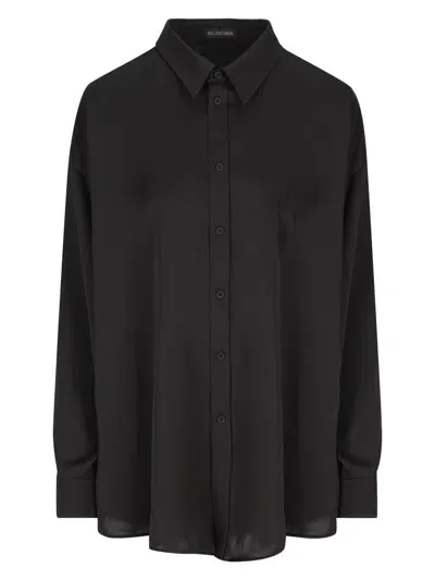 Balenciaga Bb Classic Fluid Blouse In Black