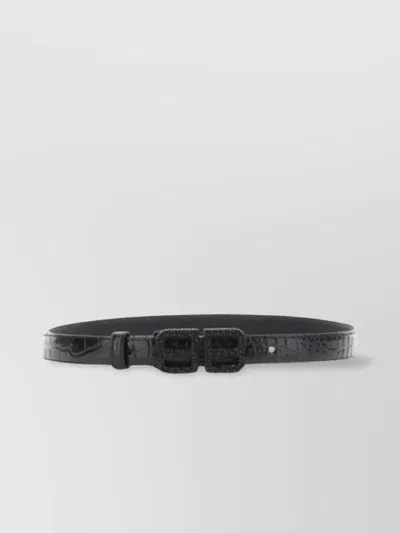 Balenciaga Bb Leather Belt In Black