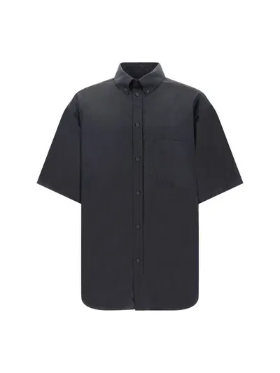 Balenciaga Bb Stencil Large Fit Shirt In Black