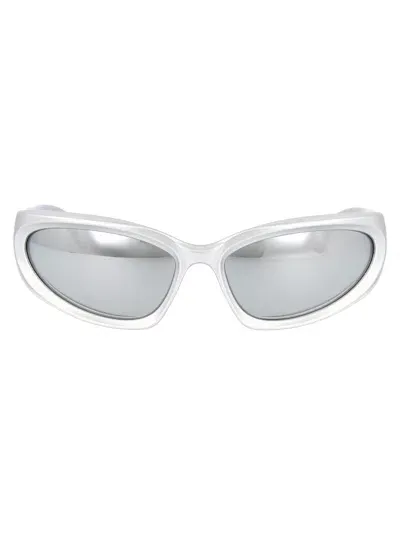 Balenciaga Bb0157s Sunglasses In 004 Silver Silver Silver