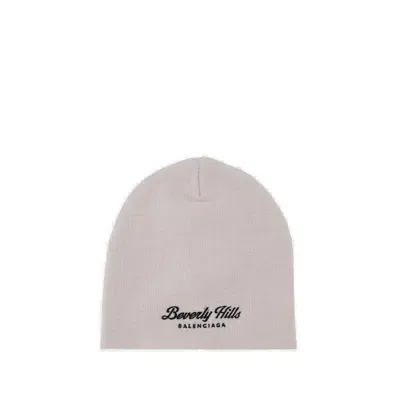 Balenciaga Beverly Hills Knitted Beanie In White