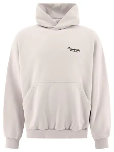 Balenciaga Beverly Hills Embroidered Hoodie In White