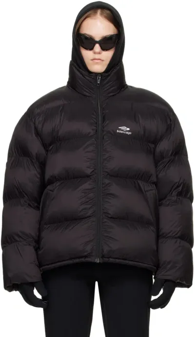 Balenciaga Black 3b Sports Icon Puffer Jacket