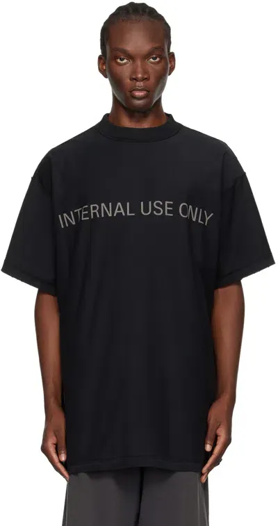 Balenciaga Inside Out Cotton T-shirt In Washed Black