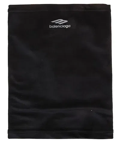 Balenciaga Branded Scarf In Black