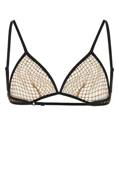 Balenciaga Black Mesh Bra In Blackbeige