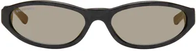 Balenciaga Black Neo Round Sunglasses In Black-black-gold