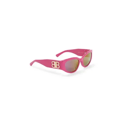 Balenciaga Bossy Round Glasses In Pink