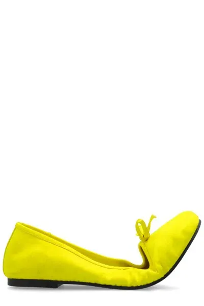 Balenciaga Bow Detailed Ballerina Flats In Yellow