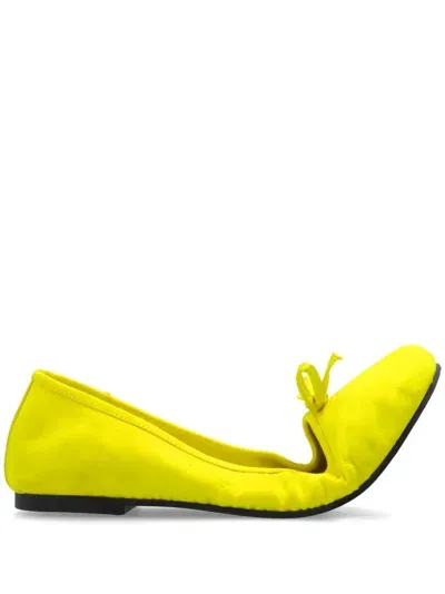 Balenciaga Bow-detailing Ballerina Shoes In Yellow