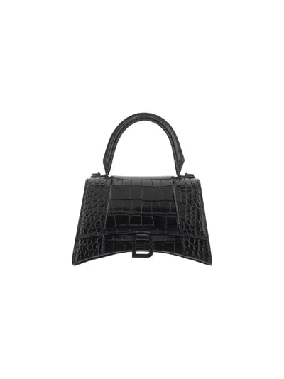 Balenciaga S Hourglass Top Handle Tote In Black