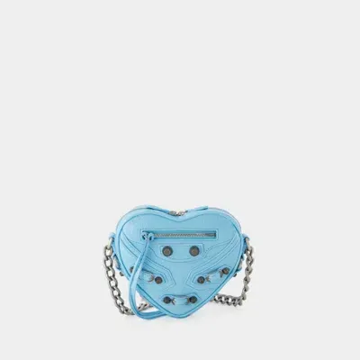 Balenciaga Cag Heart Mini Bag In Blue