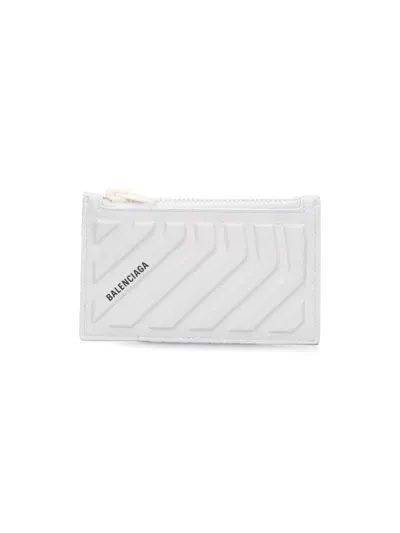 Balenciaga Leather Card Holder In White