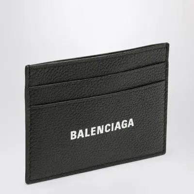 Balenciaga Card Holder With Logo Print In Black