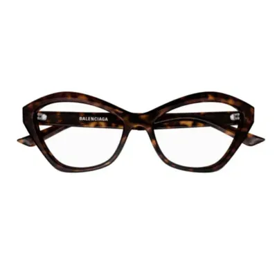 Balenciaga Cat-eye Frame Glasses In 002 Havana Havana Transpa