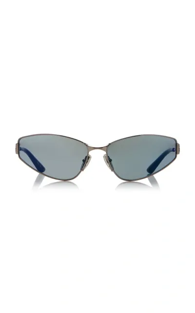 Balenciaga Cat-eye Metal Sunglasses In Green