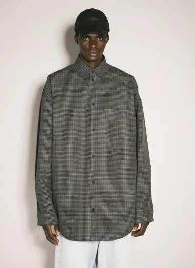 Balenciaga Checked Outerwear Shirt In Gray