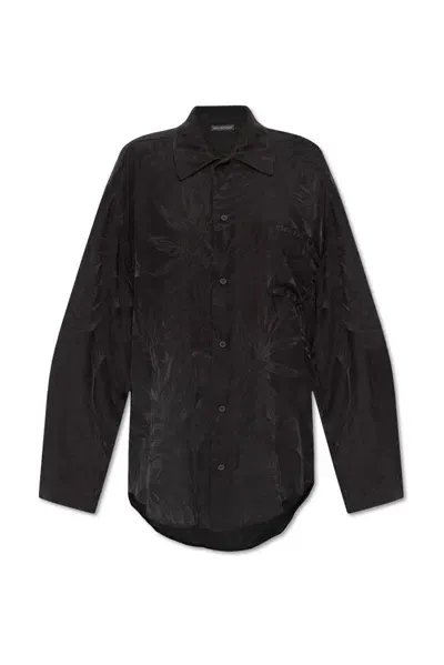 Balenciaga Buttoned Long-sleeve Shirt In Black