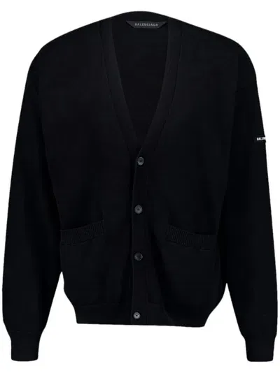 Balenciaga Cotton Cardigan In Black