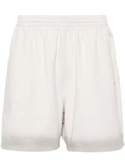 Balenciaga Thigh-length Ombre Effect Shorts With Reflective Detailing In Grey