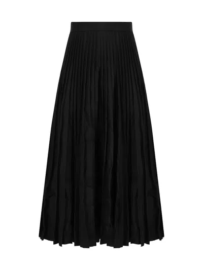 Balenciaga Creased Pleated Skirt In Black