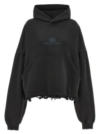 Balenciaga Cropped Hoodie In Multicolor