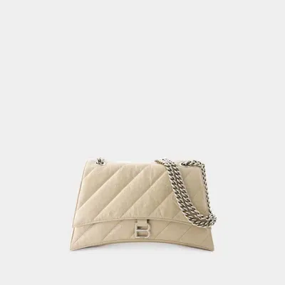 Balenciaga Crush Chain Hobo Bag In Beige