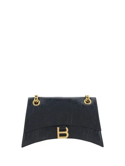 Balenciaga Crush Shoulder Bag In Black