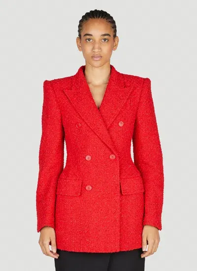 Balenciaga Db Hourglass Tailored Blazer In Red